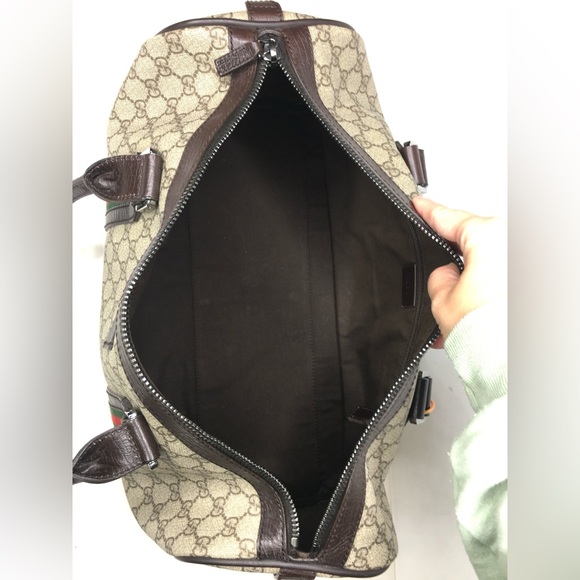 Gucci authentic brown monogram coated canvas unisex travel bag - Picture 12 of 15